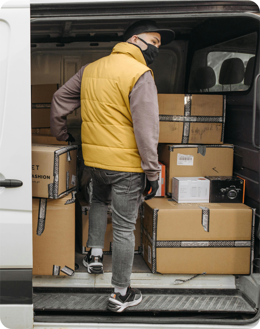Man with boxes